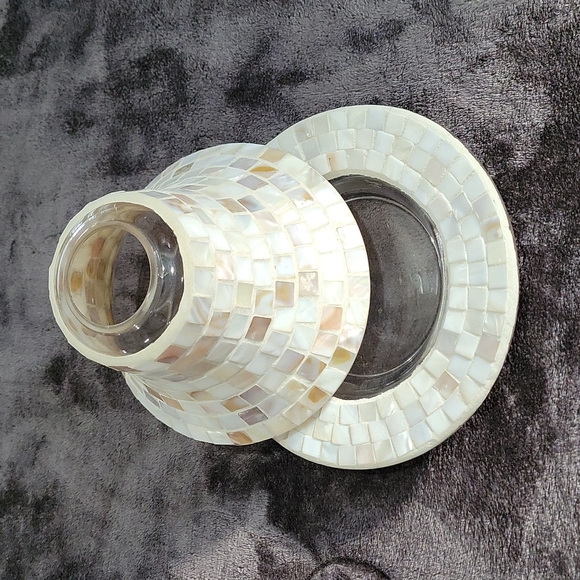 Yankee Candle Lrg Shell Mosiac Jar Plate!!! - Picture 9 of 11